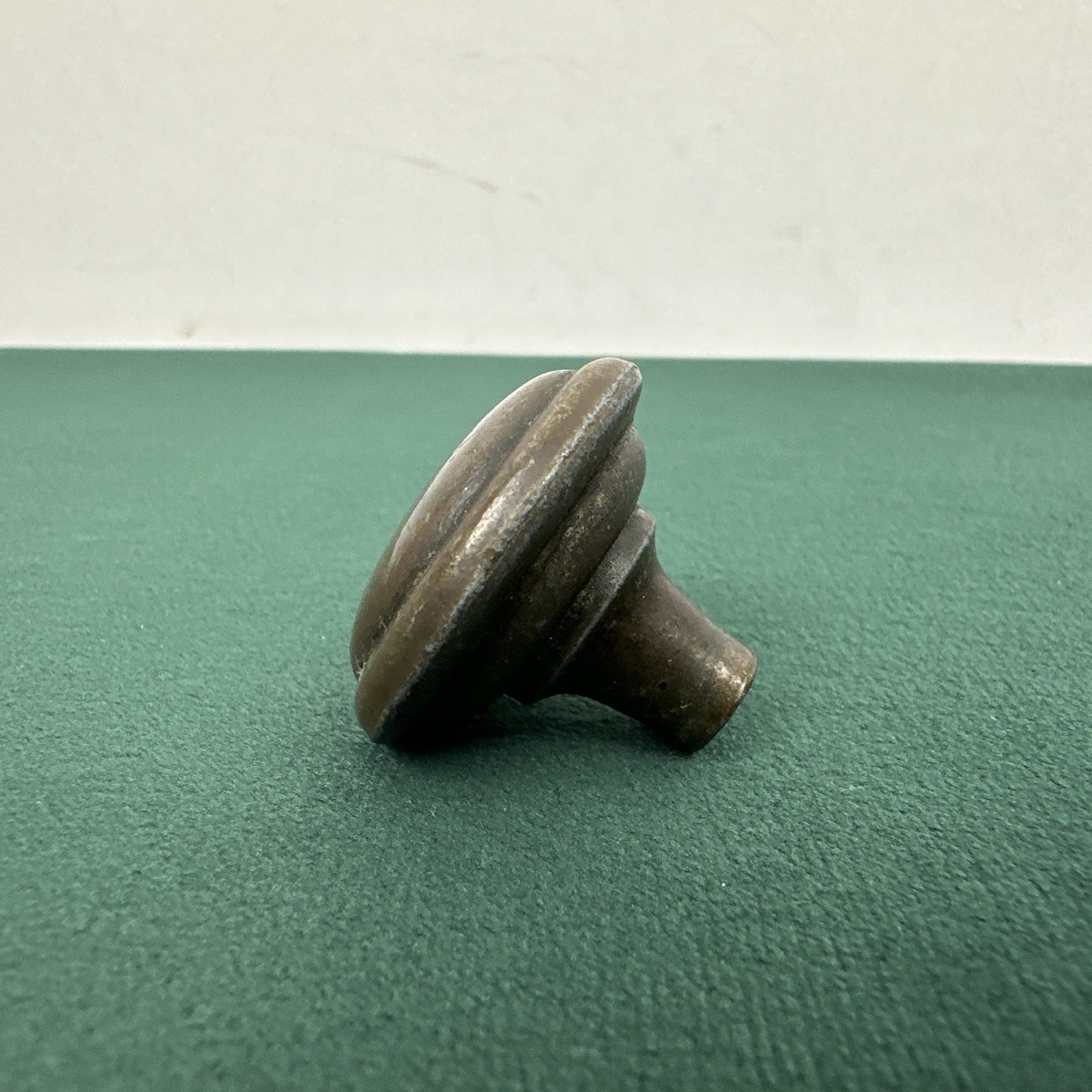 Vintage Brass Cabinet Knob 1.25” Heavy Solid Round Mushroom Drawer Pull