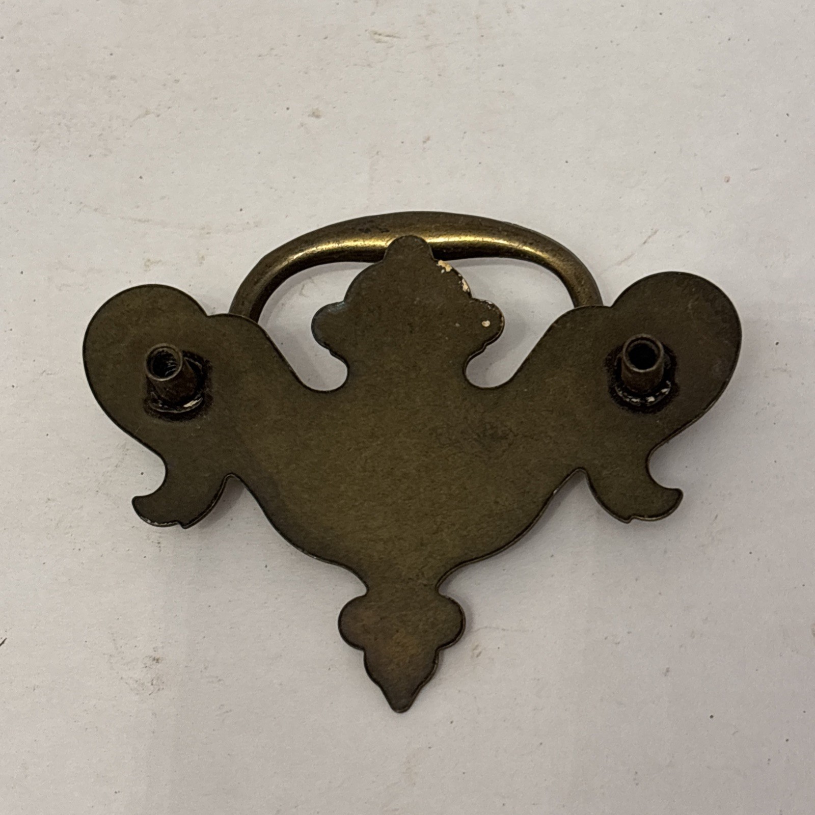 Vtg Chippendale Batwing Brass Drawer Original Patina Drop Bail 3.5”