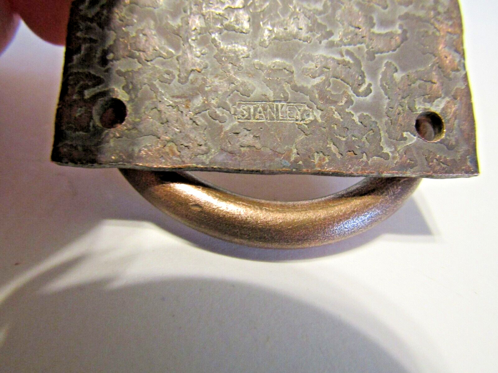 Vintage Copper Drop Ring Drawer Finger Pull Cabinet Door Handle Stanley