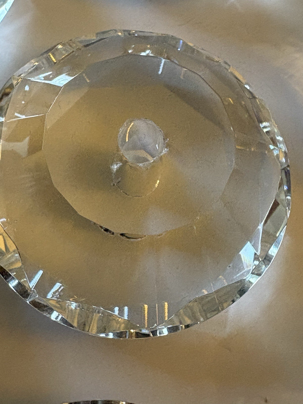 10 Crystal Glass Diamond Shaped Cabinet or Drawer Knobs 2 3/8 Inches Diameter