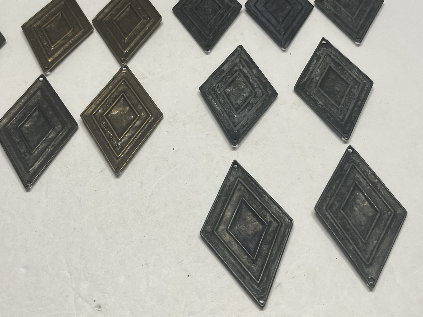 VTG. Lot (13) NOS KBC Decorative Diamond Bronze,Gray, Dark Gray Accent Hardware