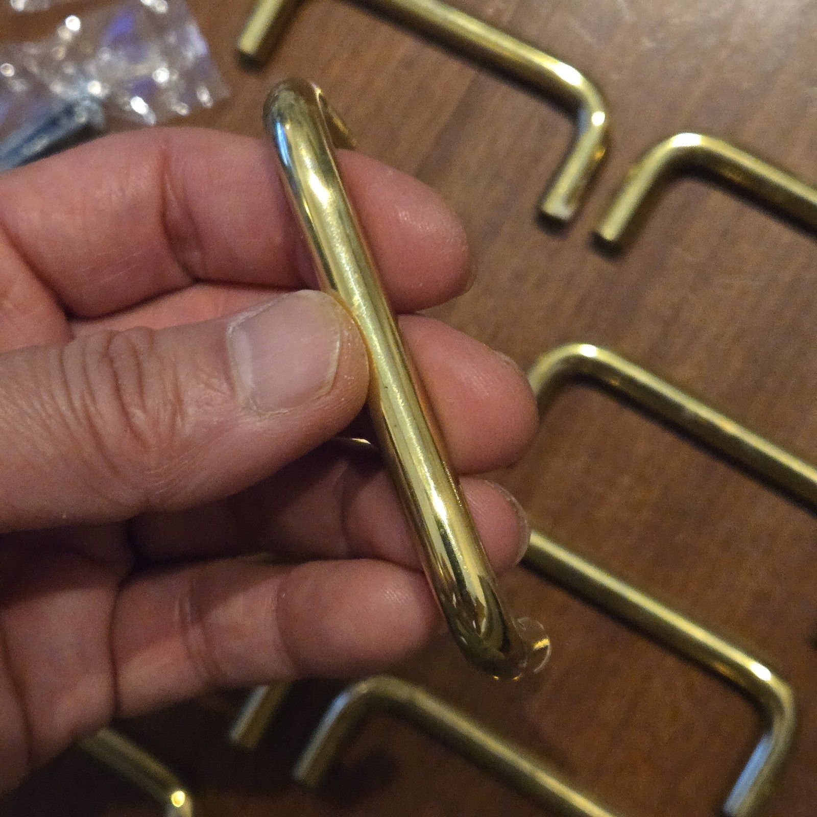 Lot of 20 Solid Polished Brass 3 Inch Drawer Pulls with Screws