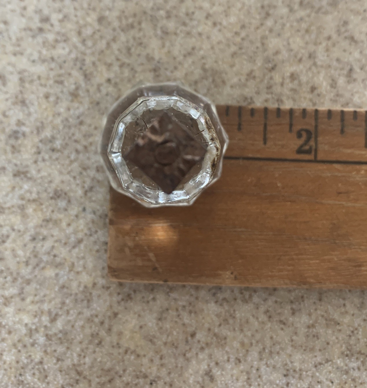 5 Vintage Depression Style 2 Size Hexagon Clear Glass Drawer/ Cabinet Knob Pulls
