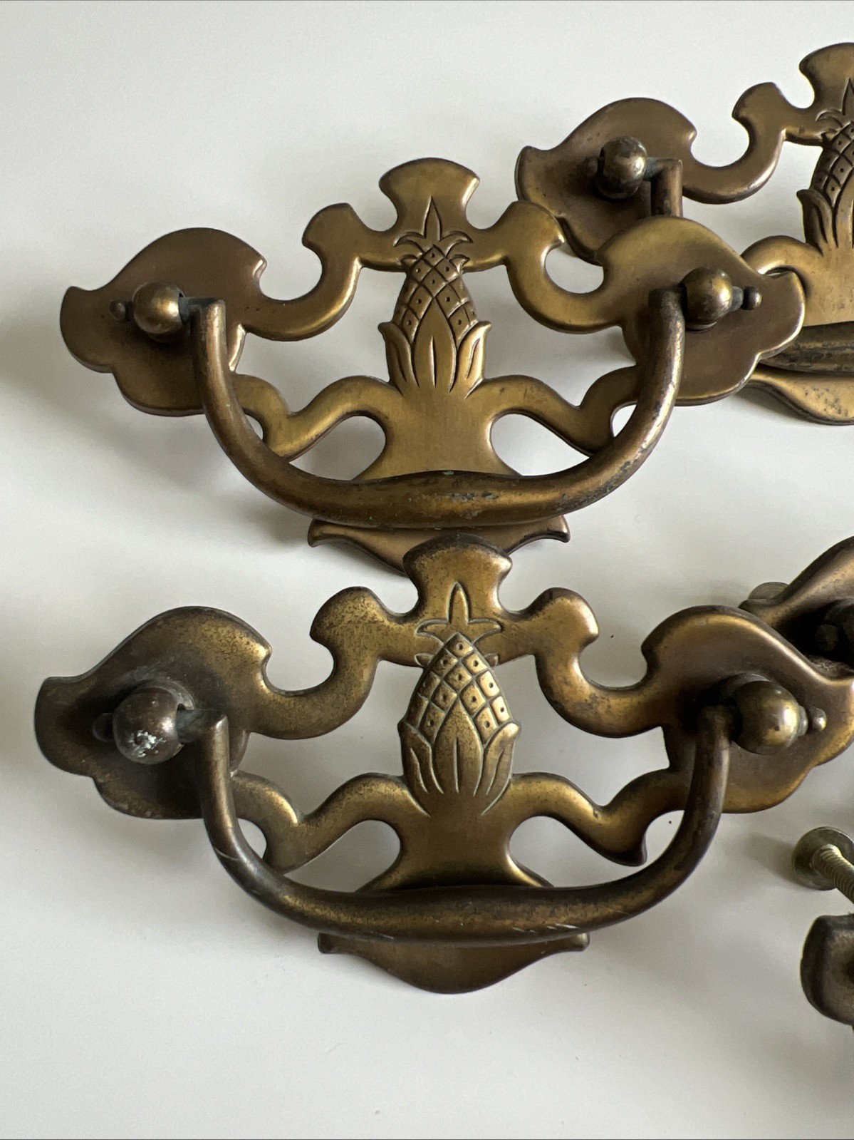 12 Bassett Pineapple 60s Drawer Drop Bail Pull Handle 3 Sizes 2.5″ 3″ 3.5” Brass