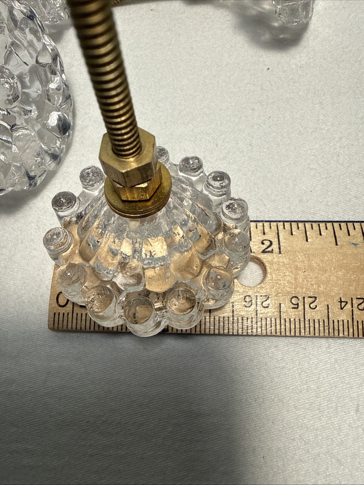 DRAWER CABINET KNOB PULL Flower Floral Clear Glass Fancy Chic Cottage LOT 4