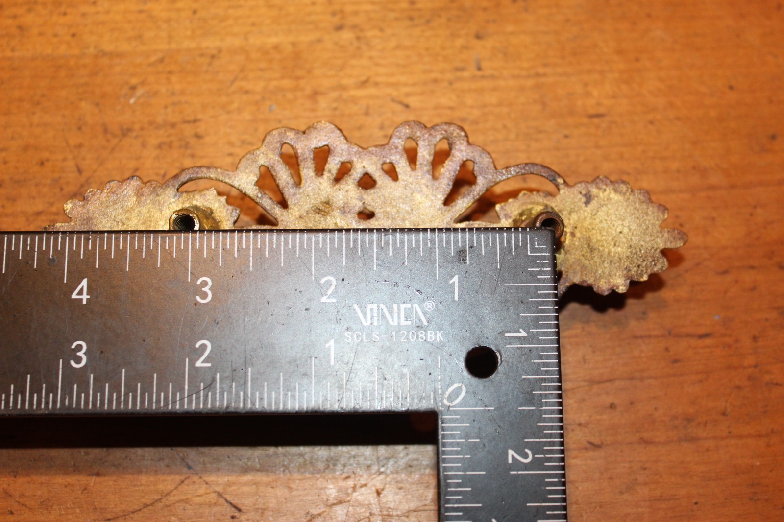Antique Ornate 5-1/2″, 3″O.C. Cast Bronze Furniture Drop Bail Drawer Pull J-8