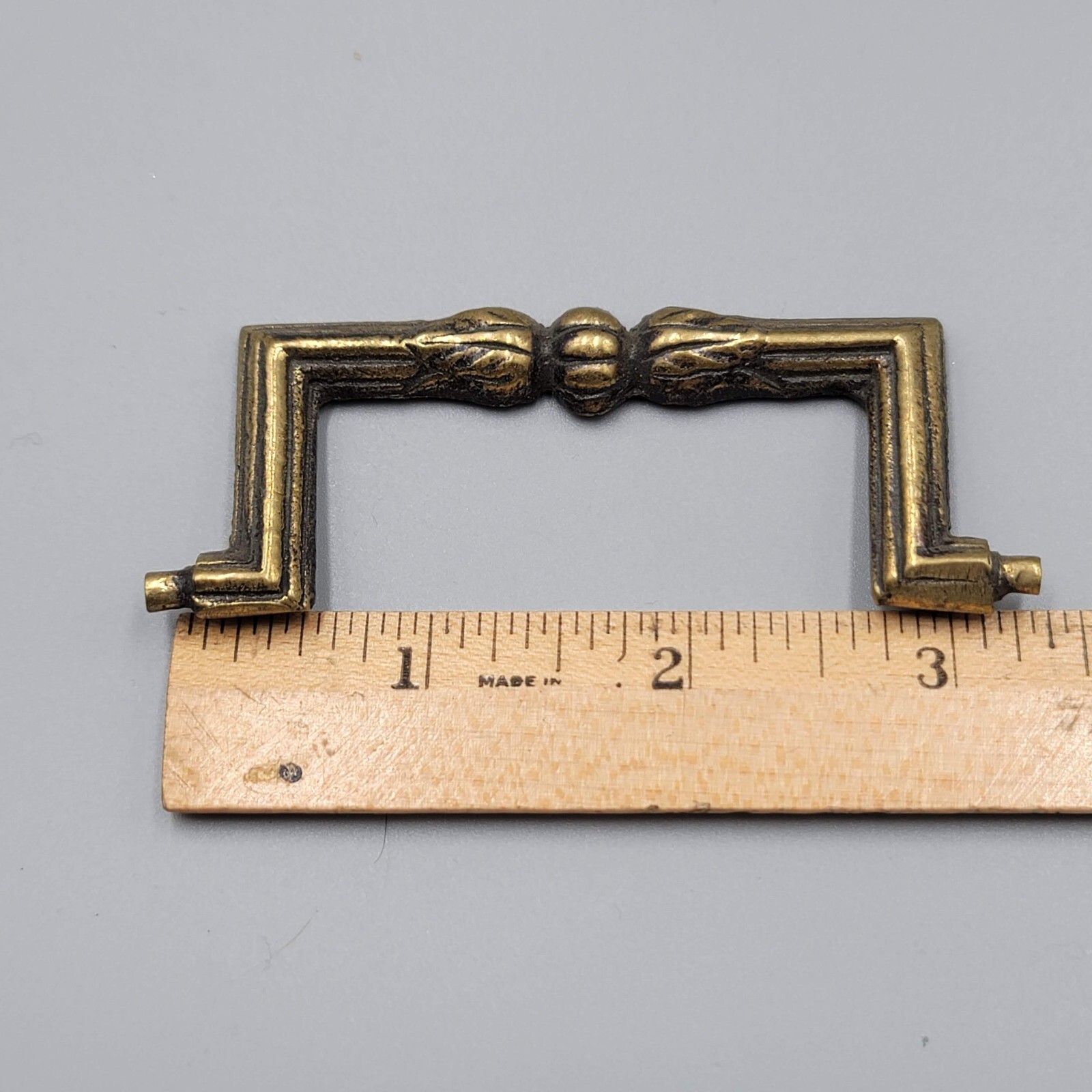 Vtg Leaf Brass Bail Drop Drawer Pull Hardware Set of 4 Reclaimed Part 3″