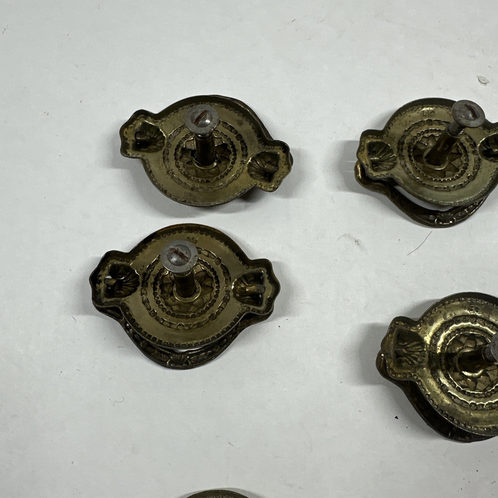 Vintage Metal Drawer Pull Drop Handle Set Of 8