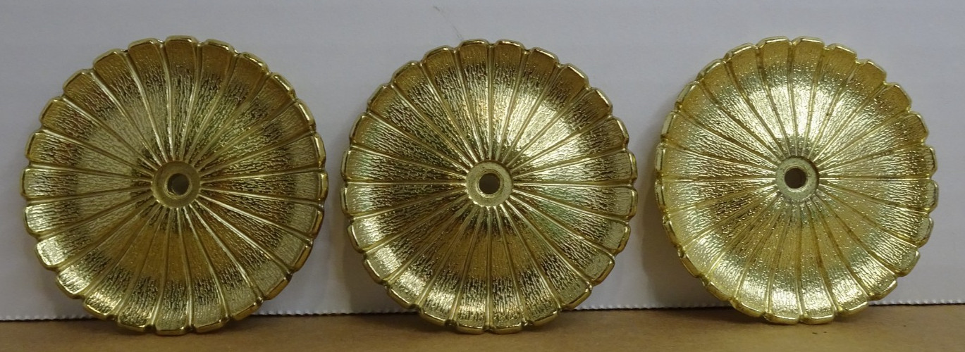 Cabinet Knob Back Plate Radial Furniture Pull Back Plate Hardware 3 Pcs Brass