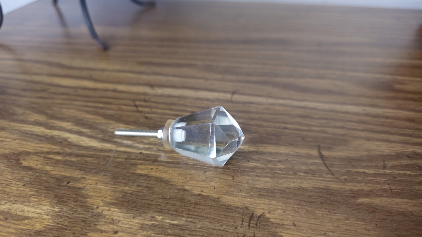 6 Vintage Style Clear Acrylic Hexagon Cabinet Knobs Dresser Drawer Pulls