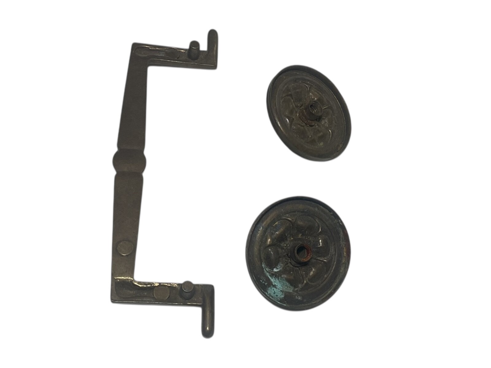 SOLID BRASS VINTAGE MCM SQUARE HANDLE DRAWER BAIL DROP PULL SWING HANDLE