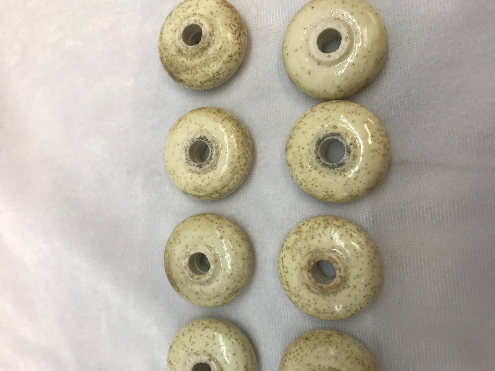 14 Vintage 1 in Ivory Shift Door Drawer Knob Bead Ball spacer