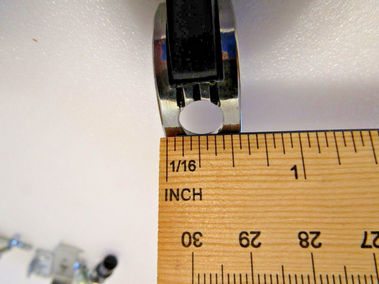 Vtg Nos Chrome Cabinet Door Push Button Latch Pull 3 Black Lines Amerock E08760