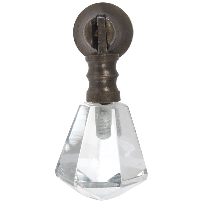 Vintage-Brass Teardrop Glass Drawer Pull Handle Furniture Cabinet Knob Hardware