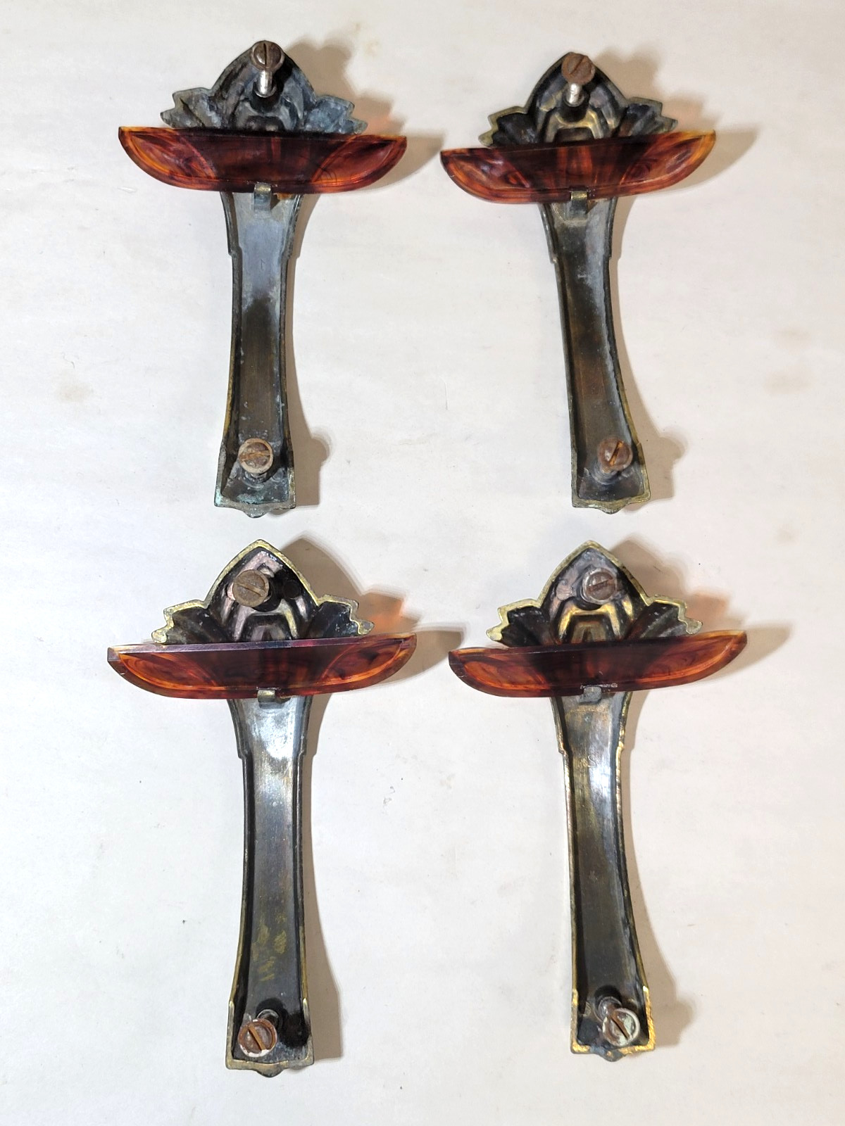 4 Art Deco Drawer Handle Streamline Theater-Style Vertical Pull Vintage Hardware