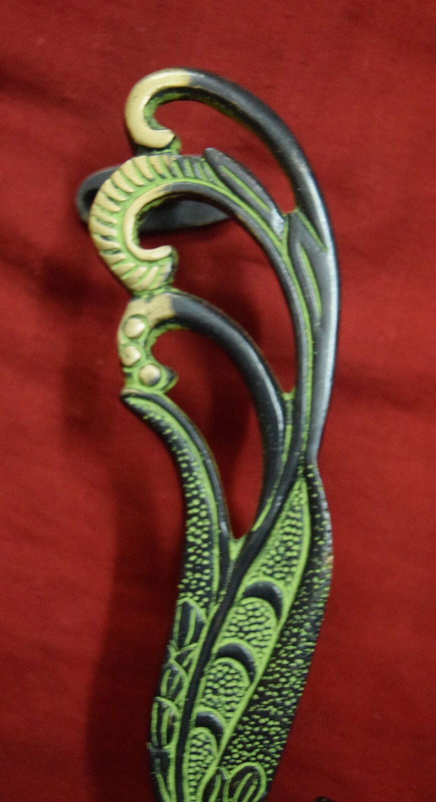Peafowl Bird Shape Door Handle Brass Handmade Home Door Decor Peacock Gift VR246