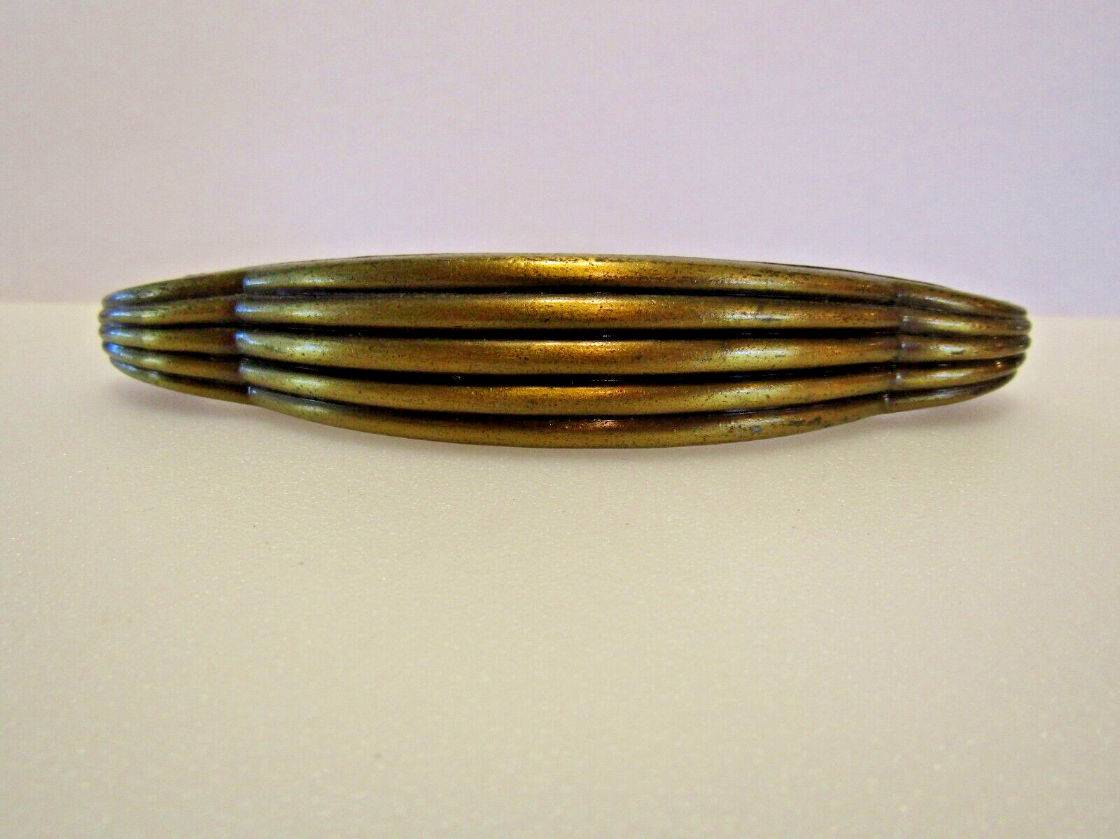 Vintage Ribbed Drawer Pulls Grooved Arched Keeler Brass Cabinet Door Handles