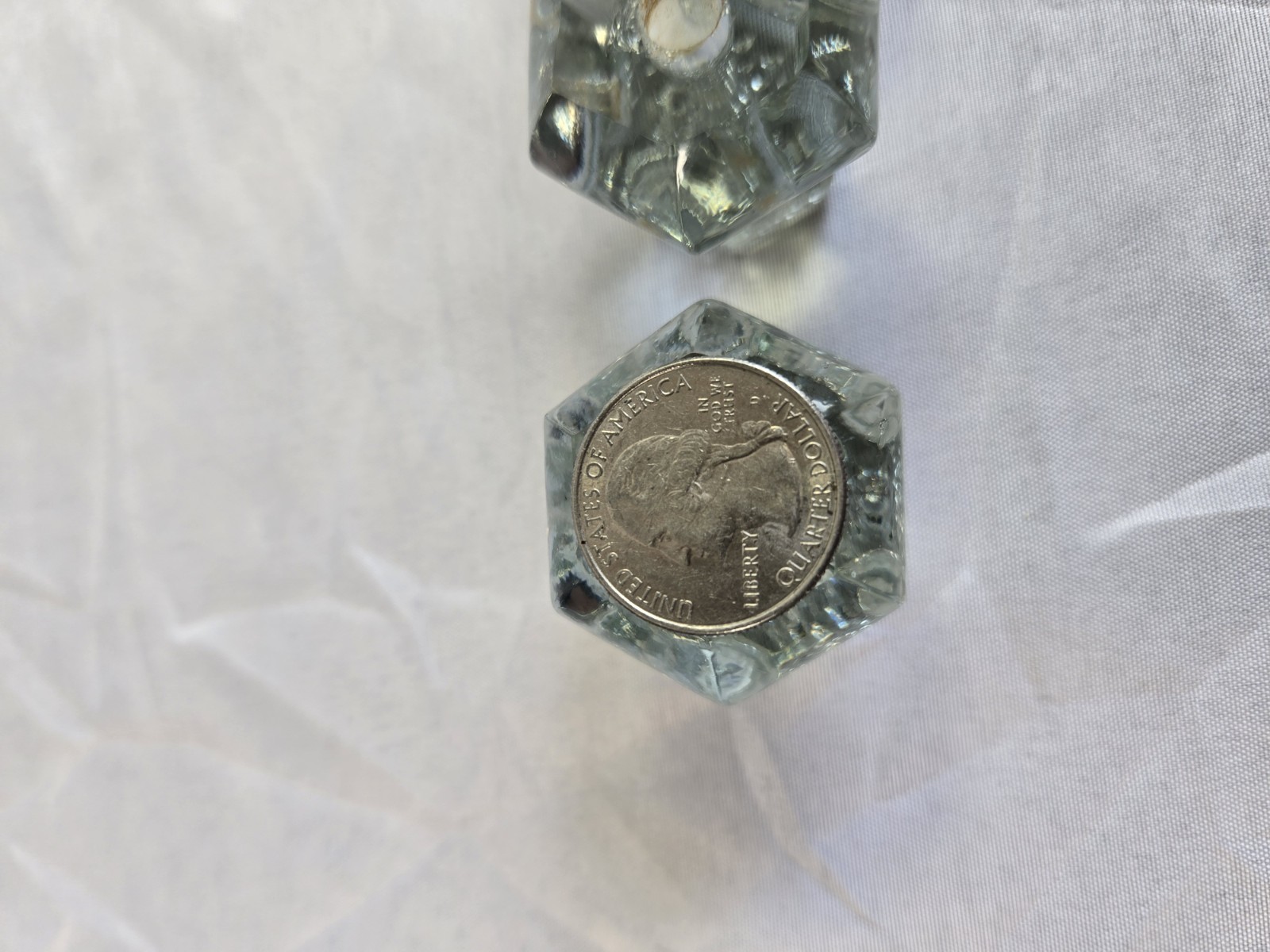 Antique Clear Glass Cabinet Knobs Hexagonal Lot Of Four