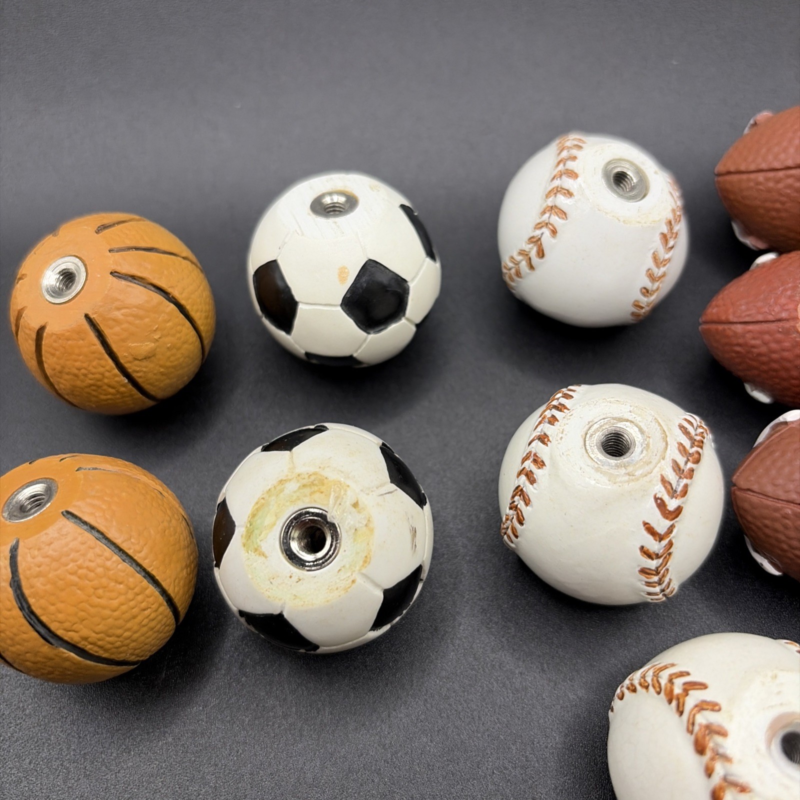 Vintage MultiSports Balls Dresser Handles Drawer Pulls. Set Of 10