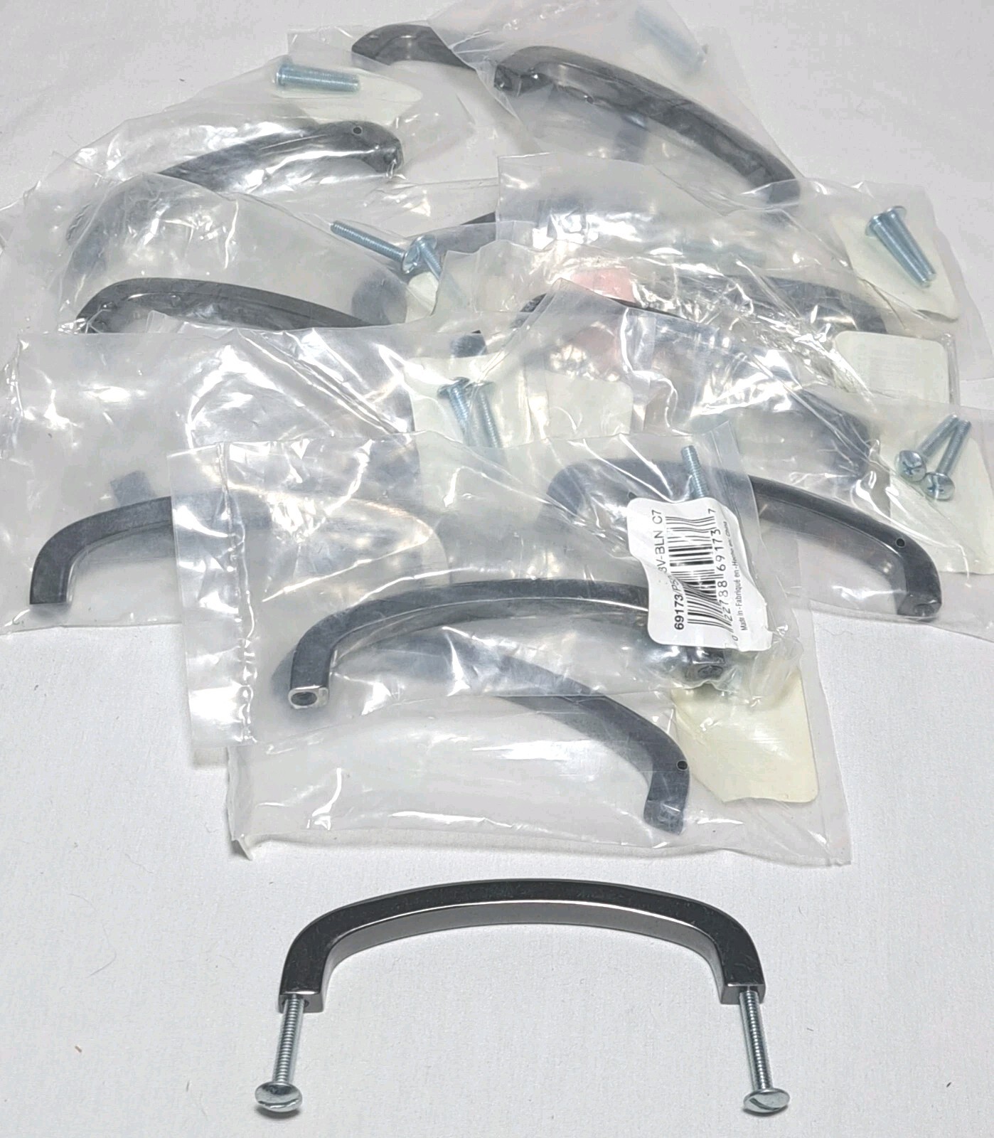 Drawer Pull Metalic Smooth Heavy Duty Lot Of 13 Rounded Handle Hardware VTG NOS