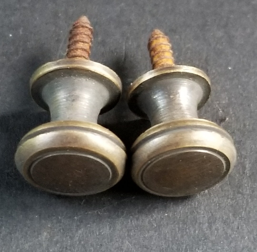 2 Solid Brass SMALL Stacking Barrister Bookcase 1/2″dia Knobs drawer Pulls #K18