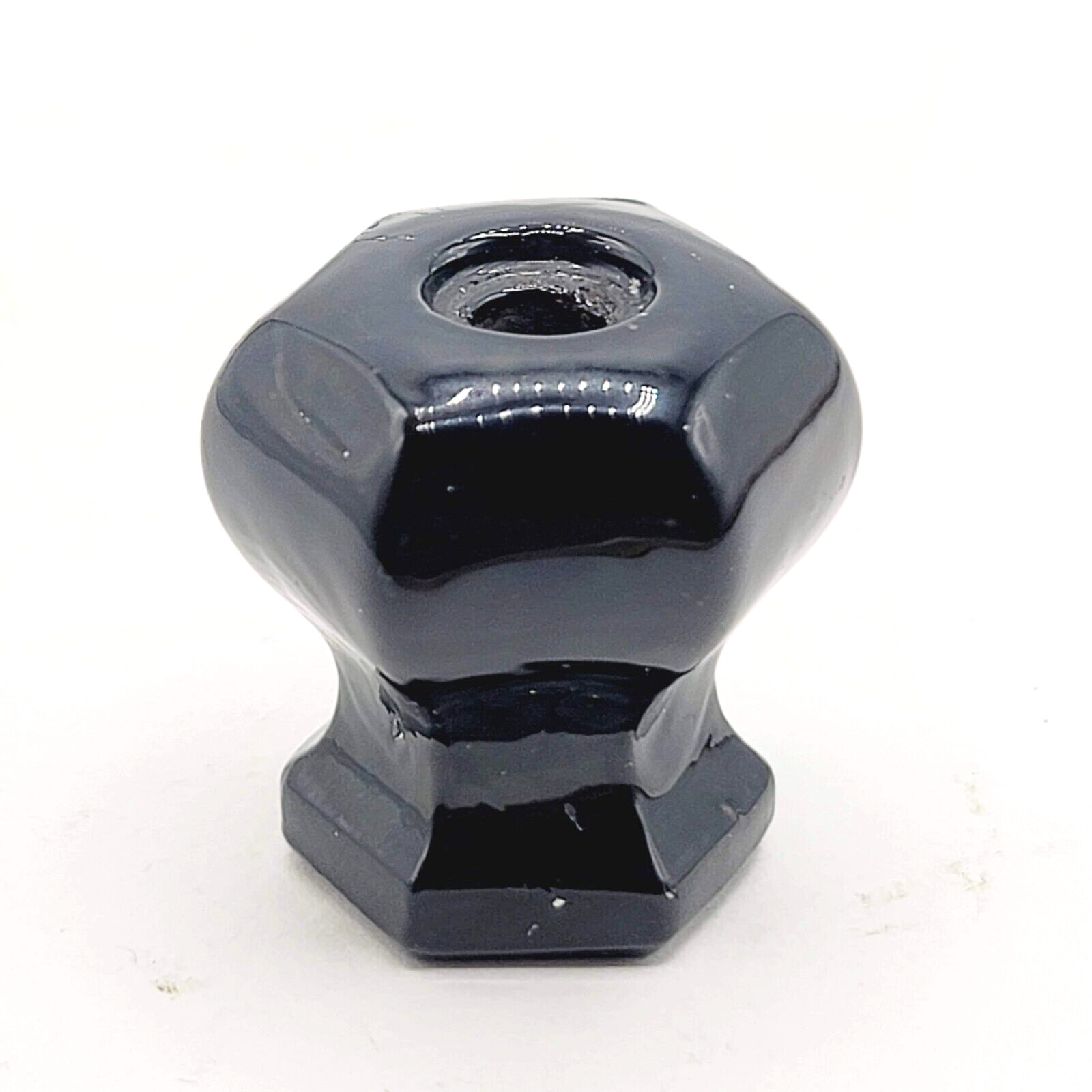 Vintage Black Glass Drawer Pulls SINGLE Reclaimed Salvaged Hardware