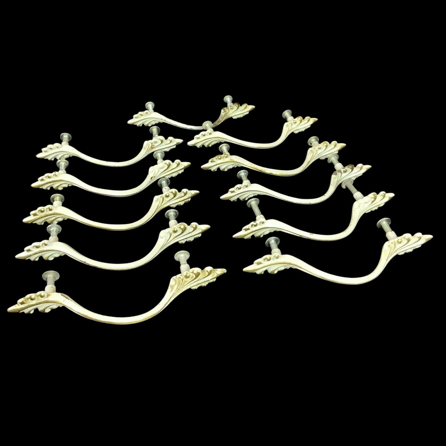 French Provincial Drawer Cabinet Pulls Set of 11 RD 1963 PAT 197051 Vintage