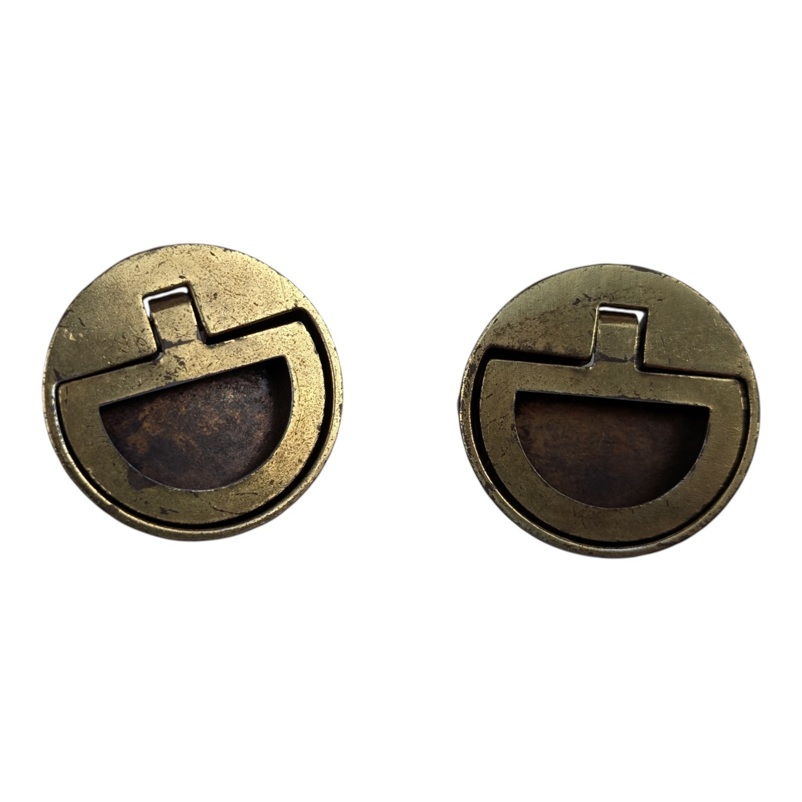 DREXEL ACCOLADE Brass Drawer Bail Pulls 2 Round Campaign KBC N7228 – 1.5”
