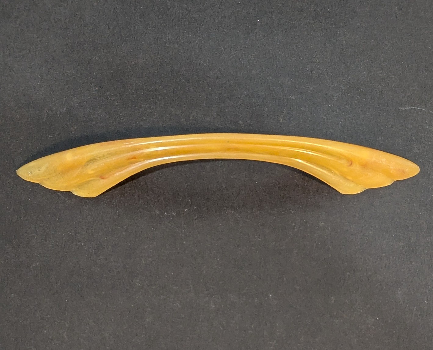 Art Deco 5.75″ Marbled Butterscotch Amber Plastic Drawer Cabinet Pull Handle