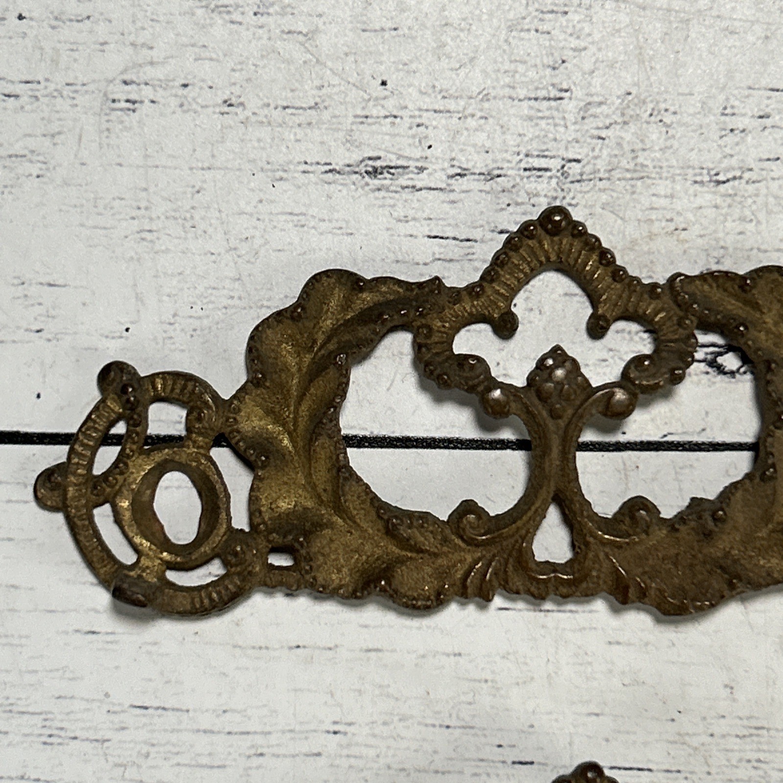 Antique Victorian Drawer Pull Backplates Lot 1890s Ornate Rococo French Prov
