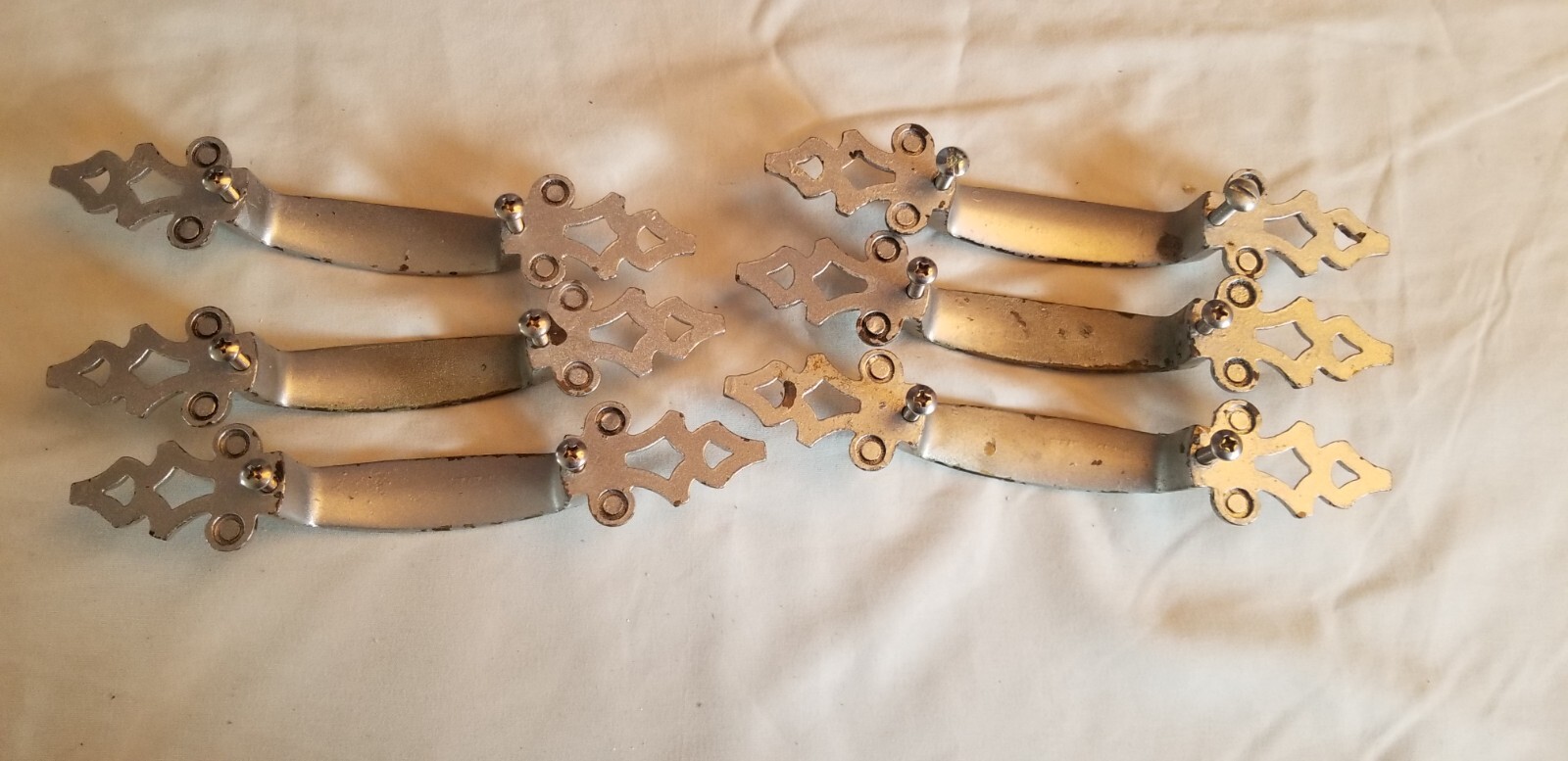Lot of 6 Elegant Antique Brass Dresser Furniture Cabinet Pull Handles