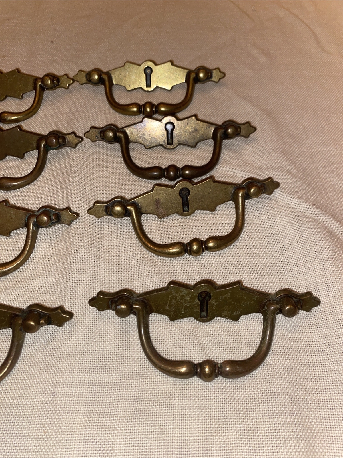 Amerock 314 Vintage Dark Brass Handle Faux Keyhole Drawer Pulls (15) 3” Center