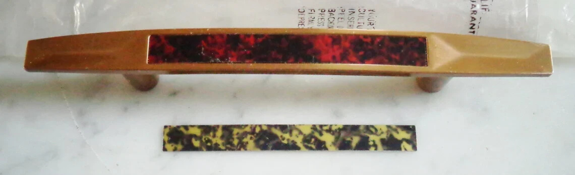 10 Ajax 535 Bronze Cabinet Drawer Pull Handles w Choice of Applied Colored face