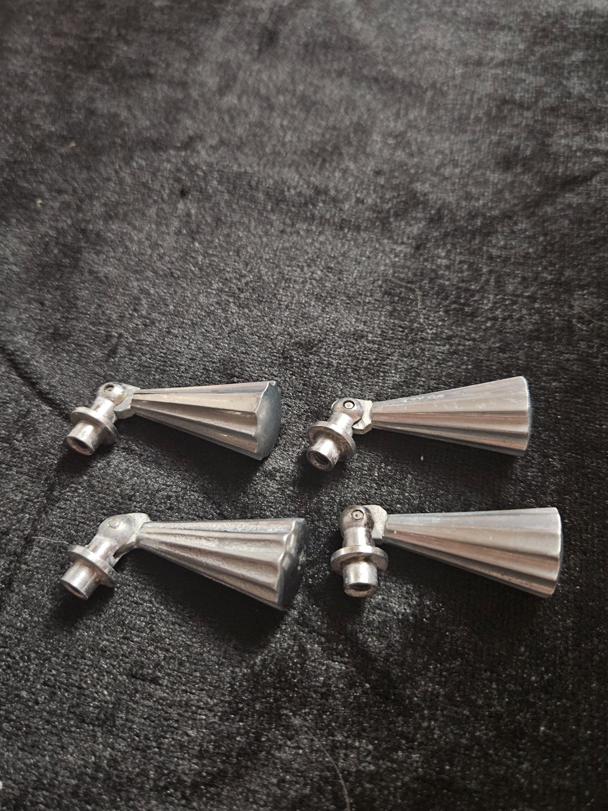 4 Vintage Art Deco / Mid Century Fluted Cone Drop Pendant Drawer Pulls