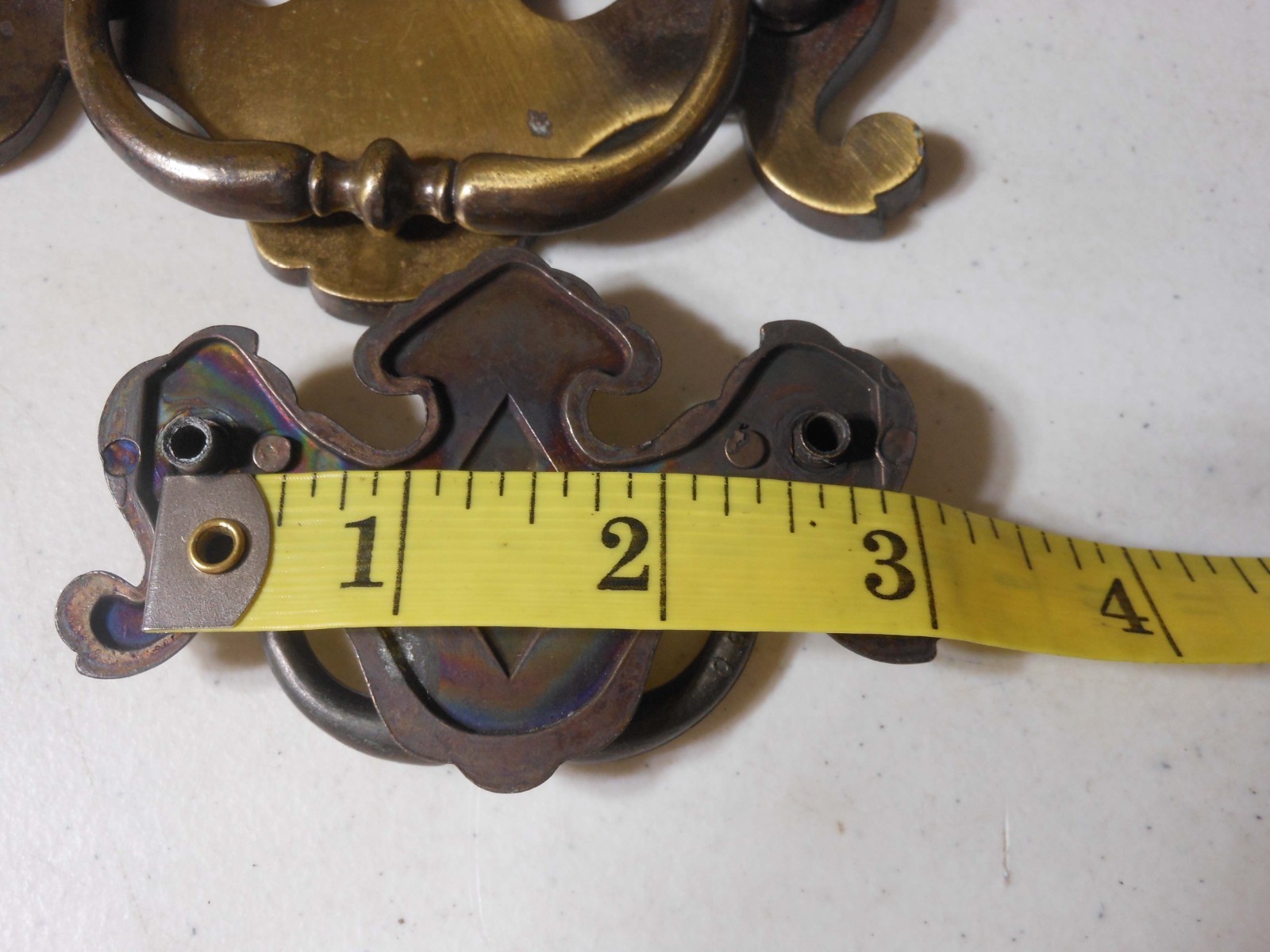 12 Vintage Brass Chippendale Batwing Bail Drawer Pull Handles
