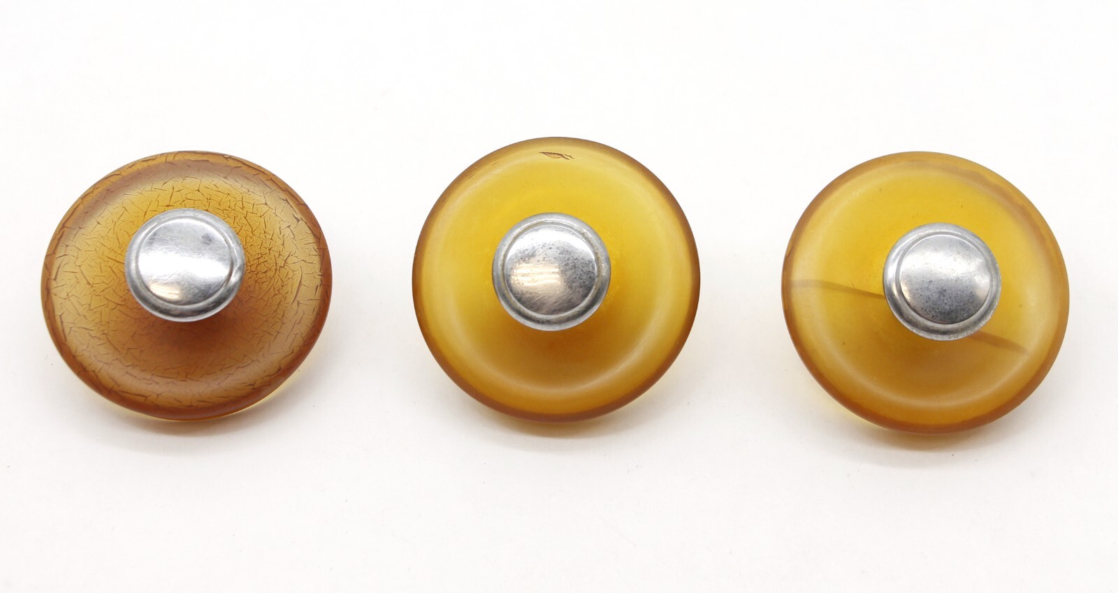 Vintage Mid Century Nickeled Brass Bakelite Cabinet Knob