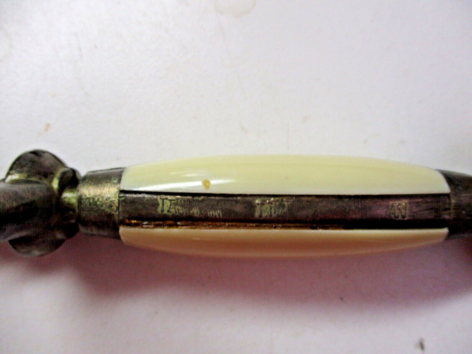 Drawer Pull Handle 1960s Dark Aged Brass Steeple Tips 3″ Centers Taiwan 1 Vtg