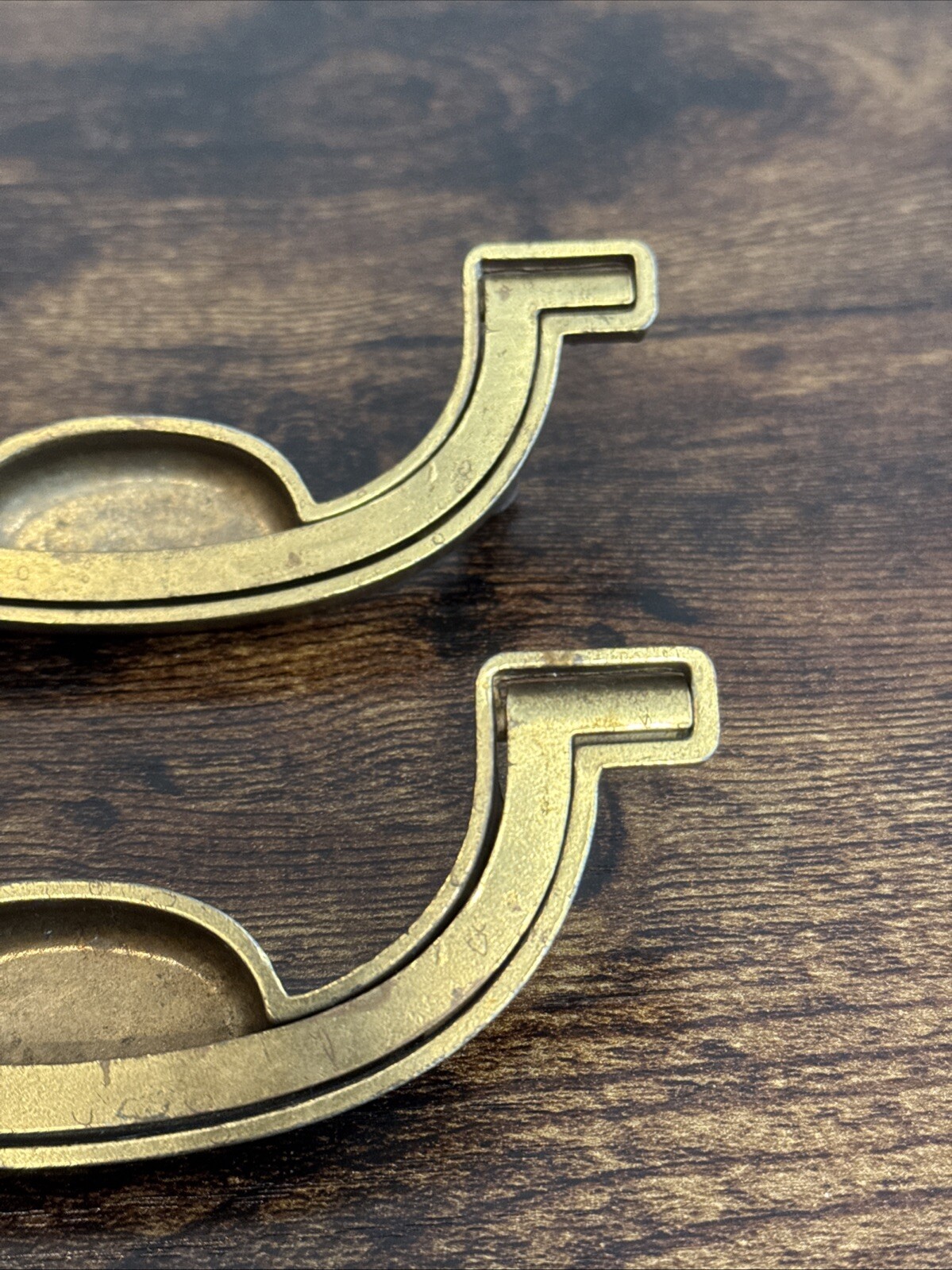 DREXEL ACCOLADE Brass Drawer Bail Pulls 6 Handles Campaign KBC N7231 – 3.5” CC