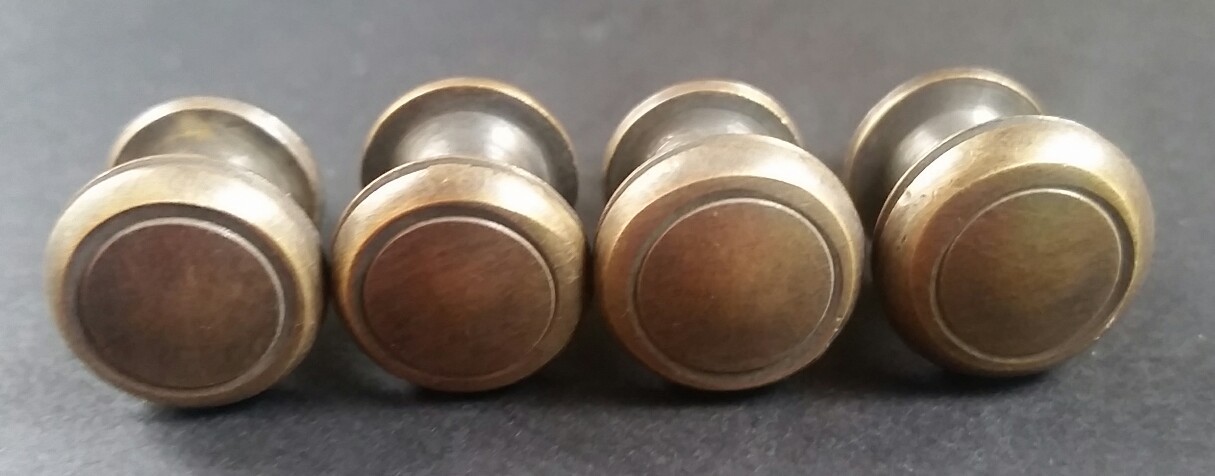 10 Solid Brass SMALL Stacking Barrister Bookcase 1/2″dia Knobs drawer Pulls #K18