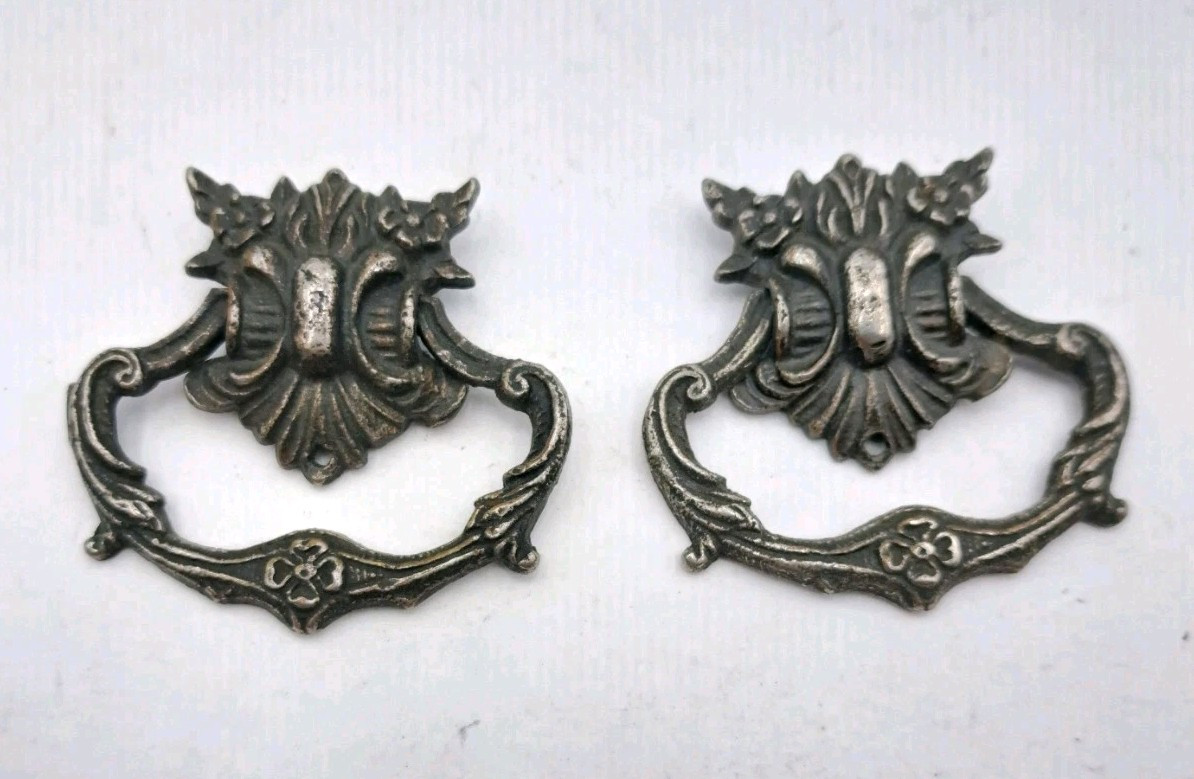 Antique Drop Handles Drawer Pulls Handle Vintage Furniture Old Hardware Lot of 2