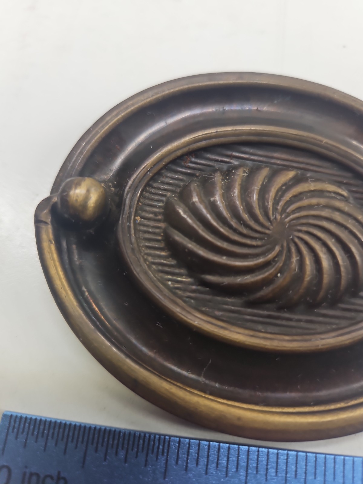 Vintage Brass Drawer Pull With Bail Drop Handle