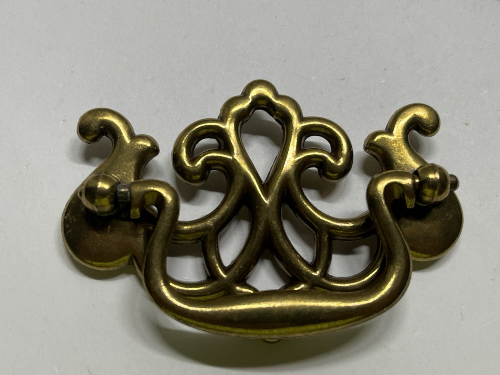 Vintage Lot (11) NOS KBC Brass Plated Chippendale/Batwing Style Drop Bail Pulls
