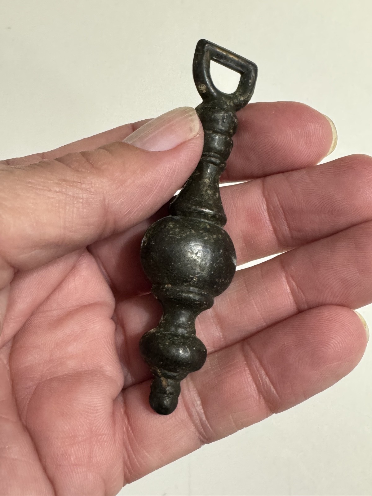 Vintage Large Bronze Antique Brass Tone Finish Hanging Drop Drawer Pull Hardware