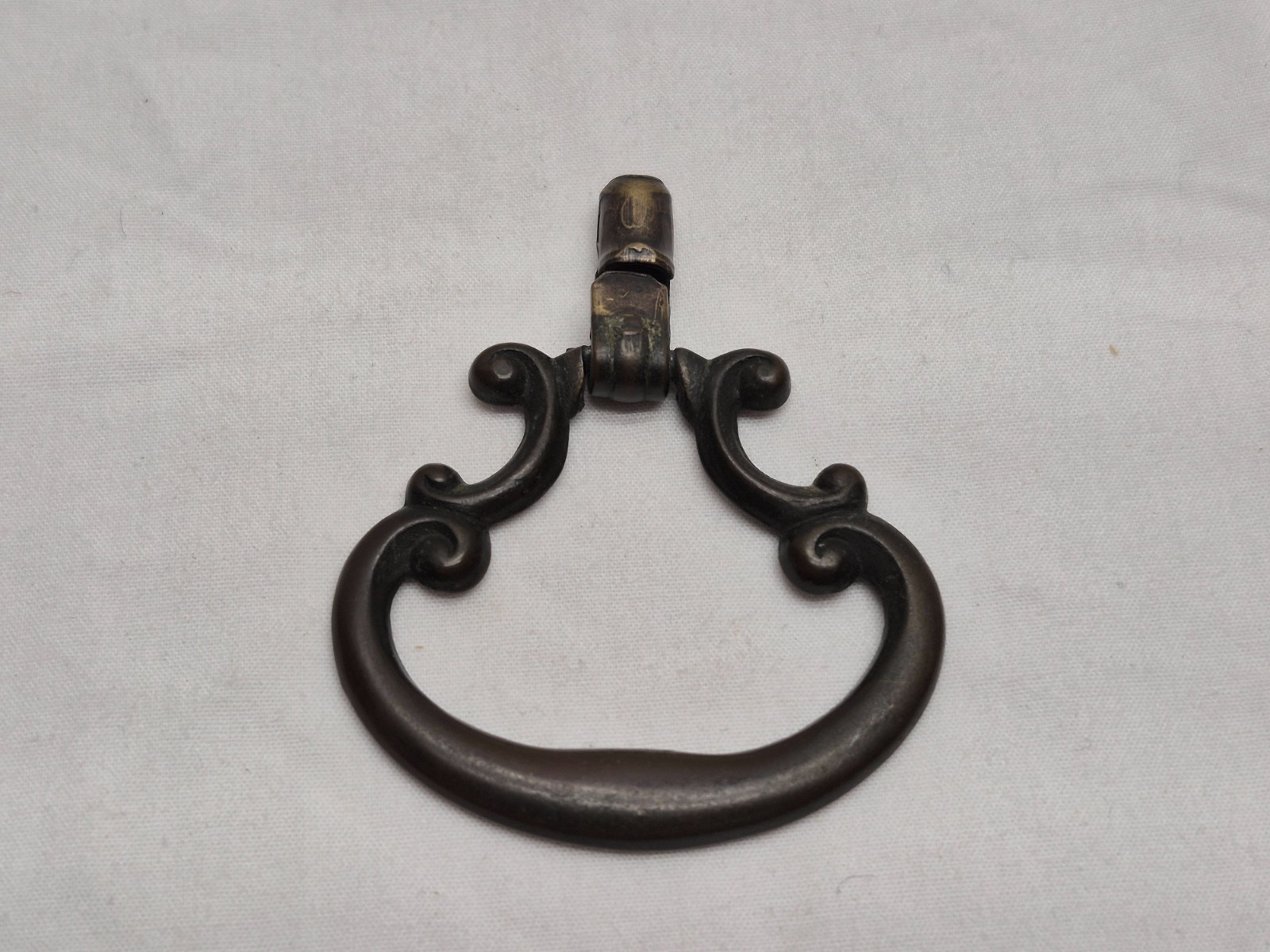 Vintage Antique Ornate Metal Drawer Pull Hardware Drop Ring Knob Bail Furniture
