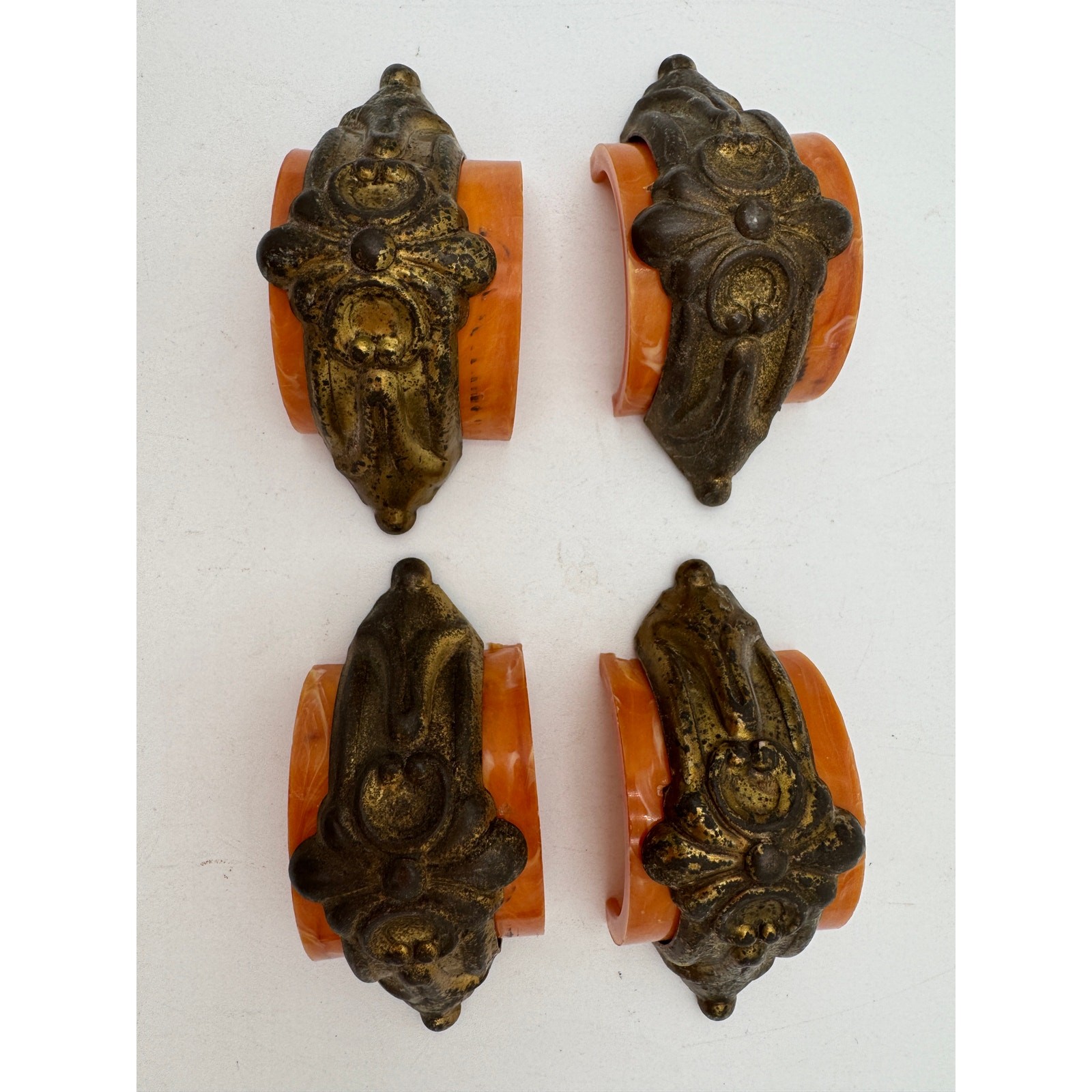 Vintage Drawer Pulls Bakelite and Brass 1940’s