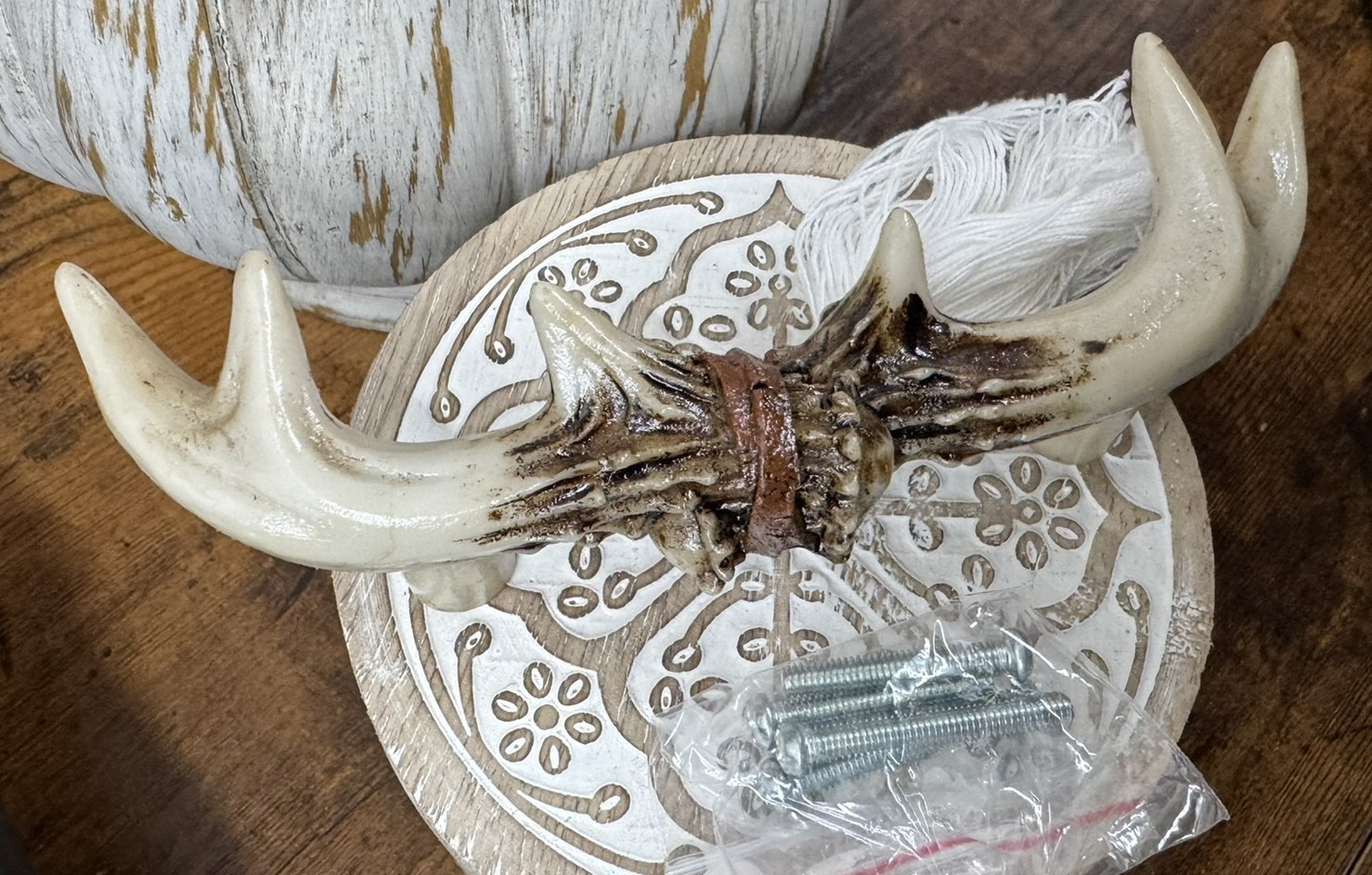 Set of 2 Western Rustic Deer Antlers Door Pull Furniture Hardware Bar Handles