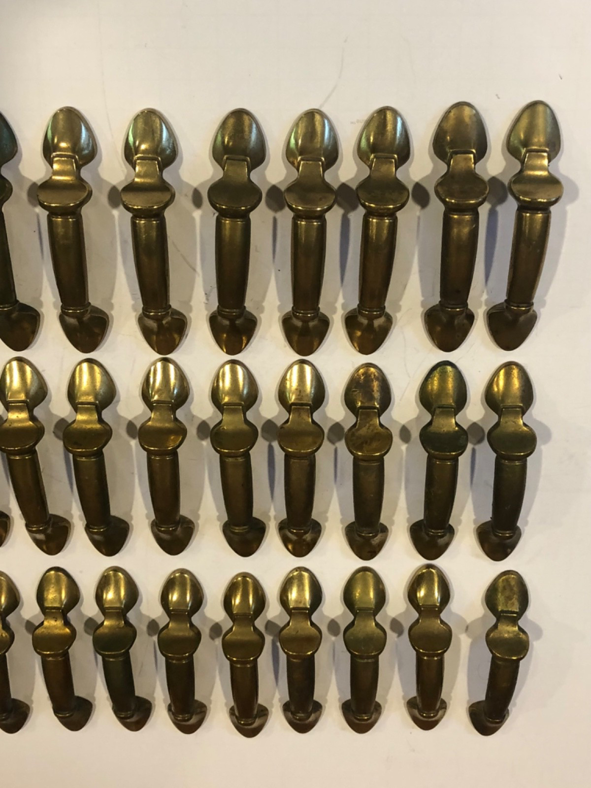 Vintage Brass Drawer Pulls Handles Knobs Cabinet Lot of 35