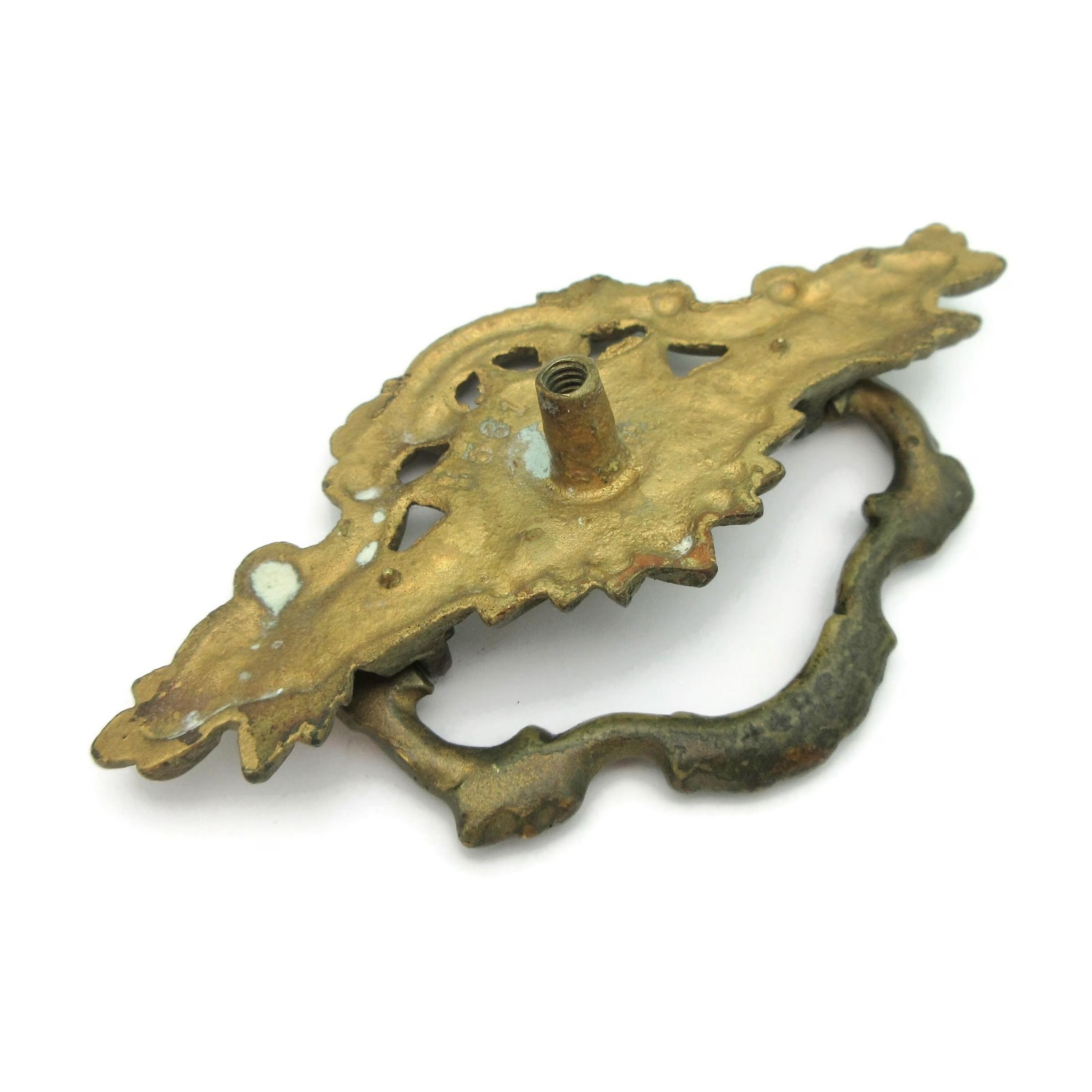 Vintage Drawer Pull Star of David Victorian Brass Bail Drop Handle Flat H531 LQ8