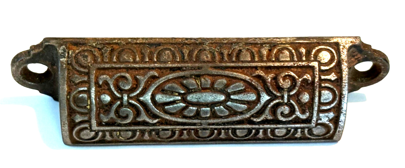 1 Ornate Vintage Desk Metal Pull, Removed from Antique Roll Top Desk
