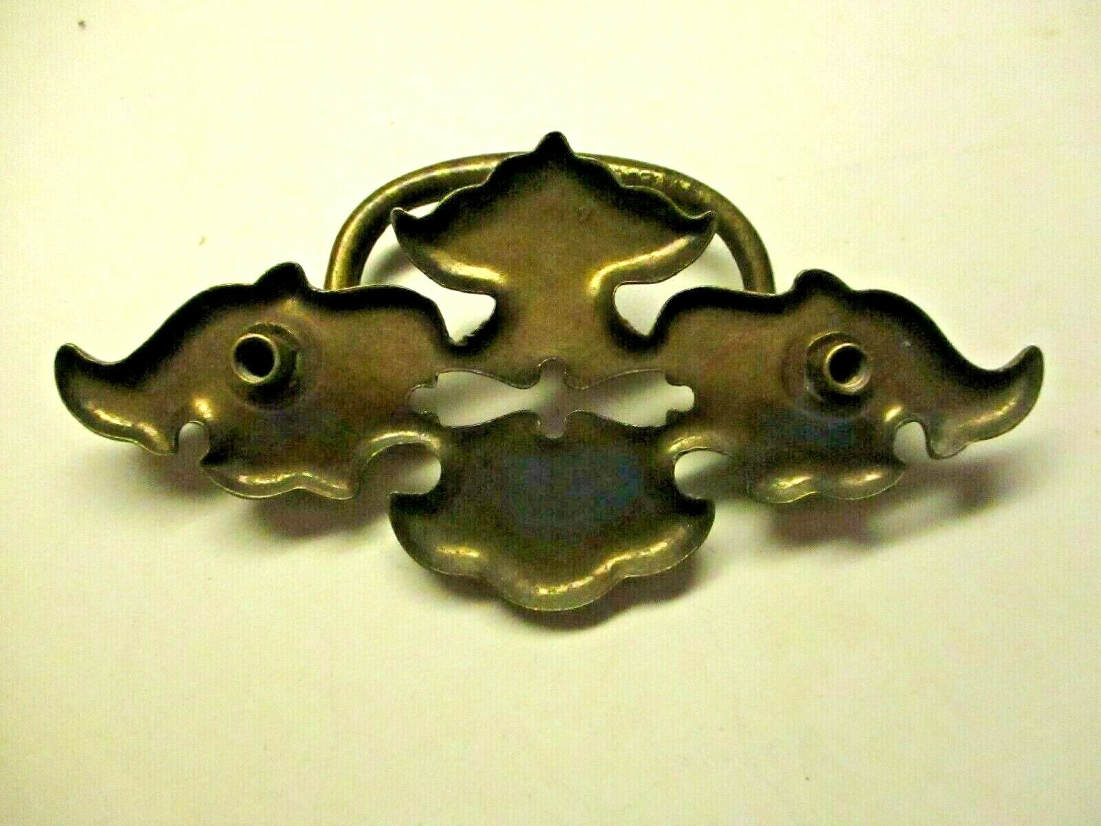 Bassett 927 Drop Bail Pull Handle 2-1/2″ Centers Aged Dark Brass 1 Vintage MCM